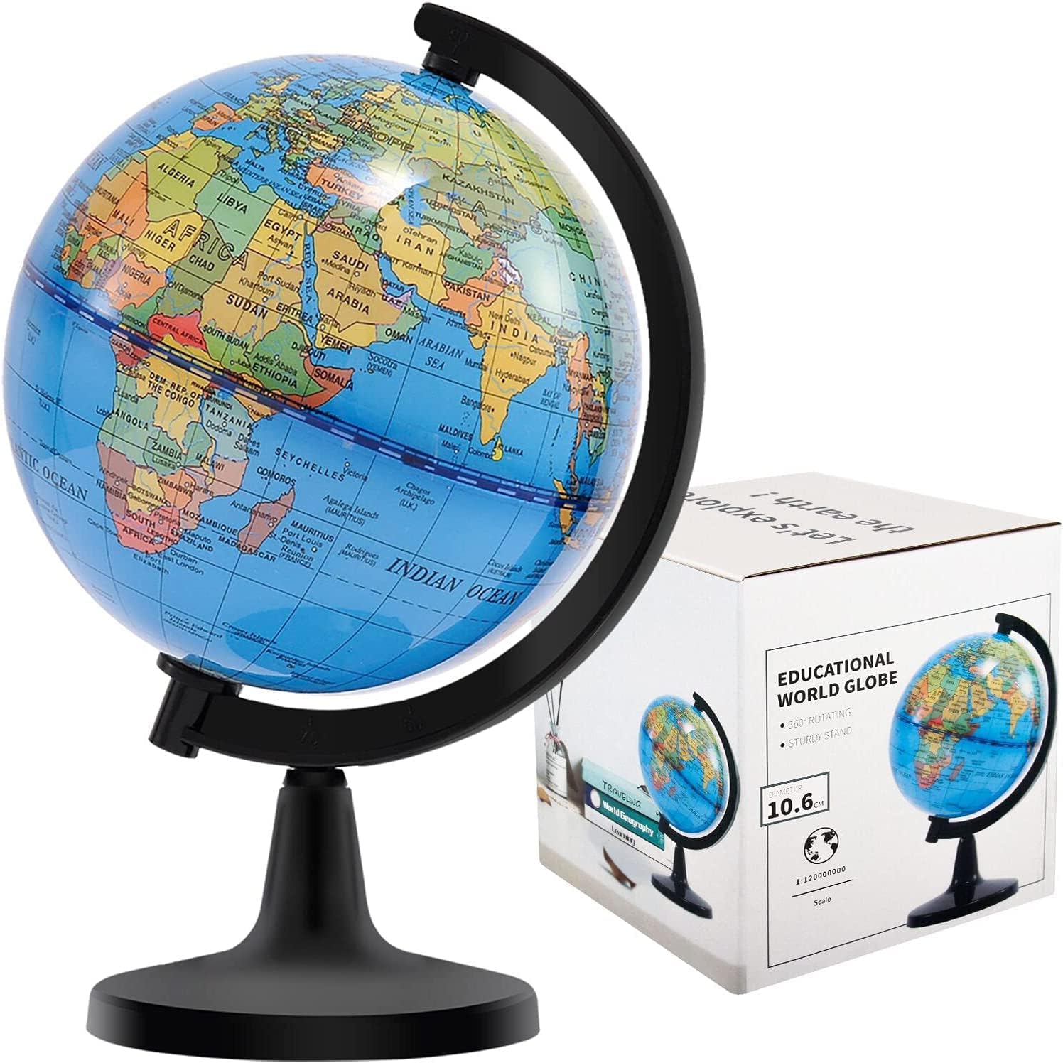 Wizdar 4 inch World Globe for Kids Learning