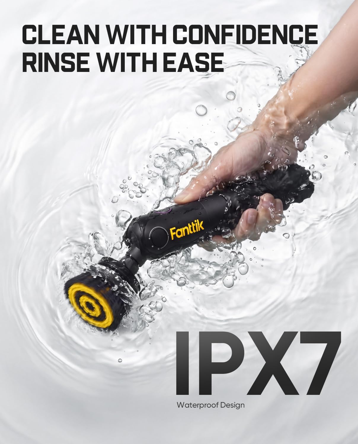 Fanttik Flip G10 Nano HomeCare Electric Spin Scrubber, Tile Grout Brush | 360° High-Torque Rotation, 2-Speed & 3-Angle