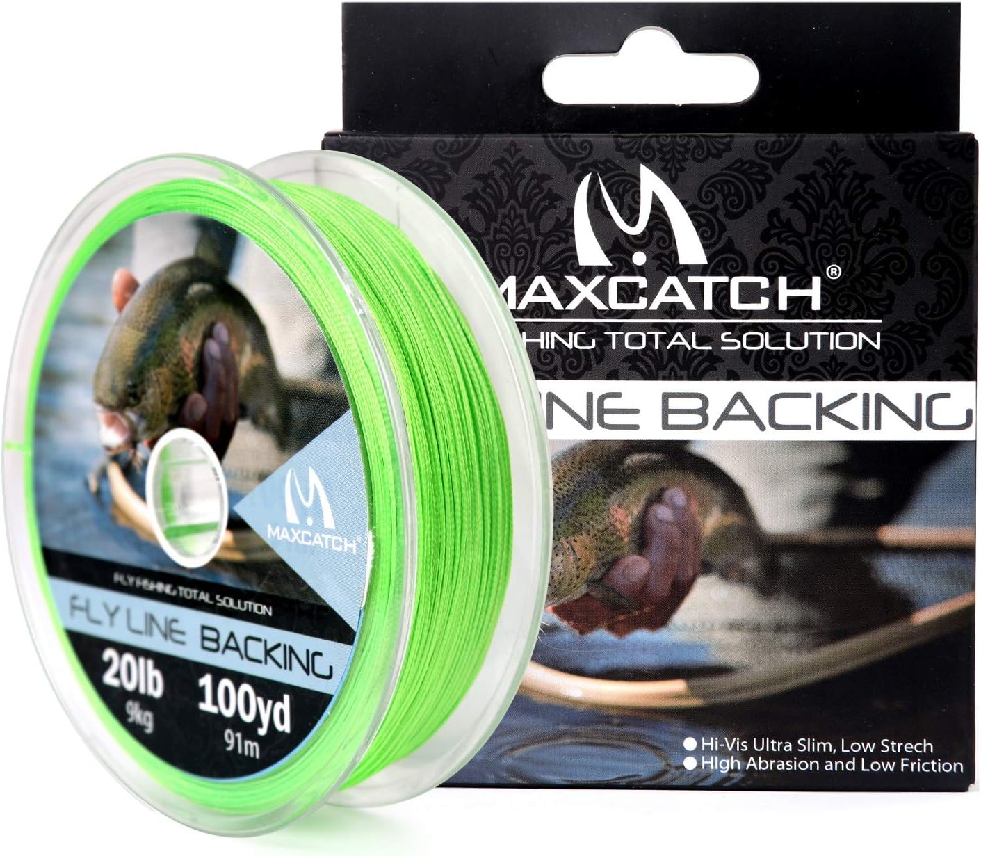 M MAXIMUMCATCH Maxcatch Braided Fly Line Backing for Fly Fishing 20/30lb(White, Yellow, Orange, Black&White, Black&Yellow, Blue, Pink, Green, Purple)
