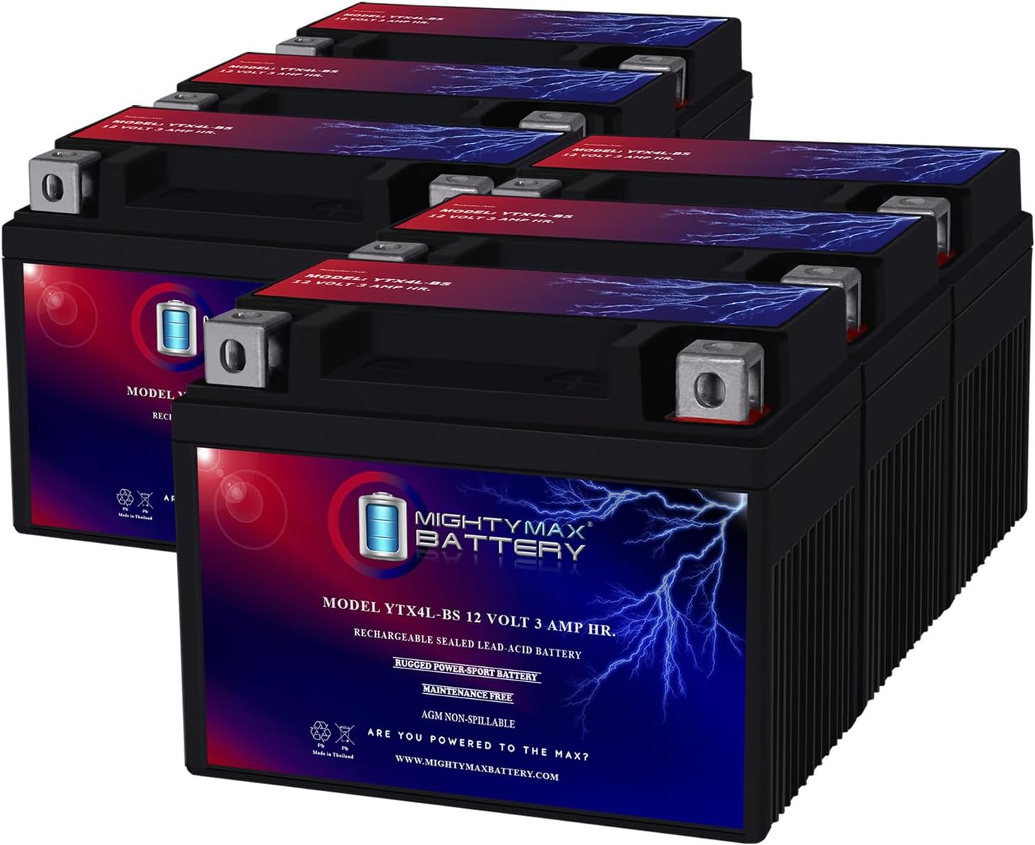 Mighty Max Battery YTX4L-BS Replacement for 1999-03 E-Ton AXL, TXL, NXL, RXL 50 and 90cc