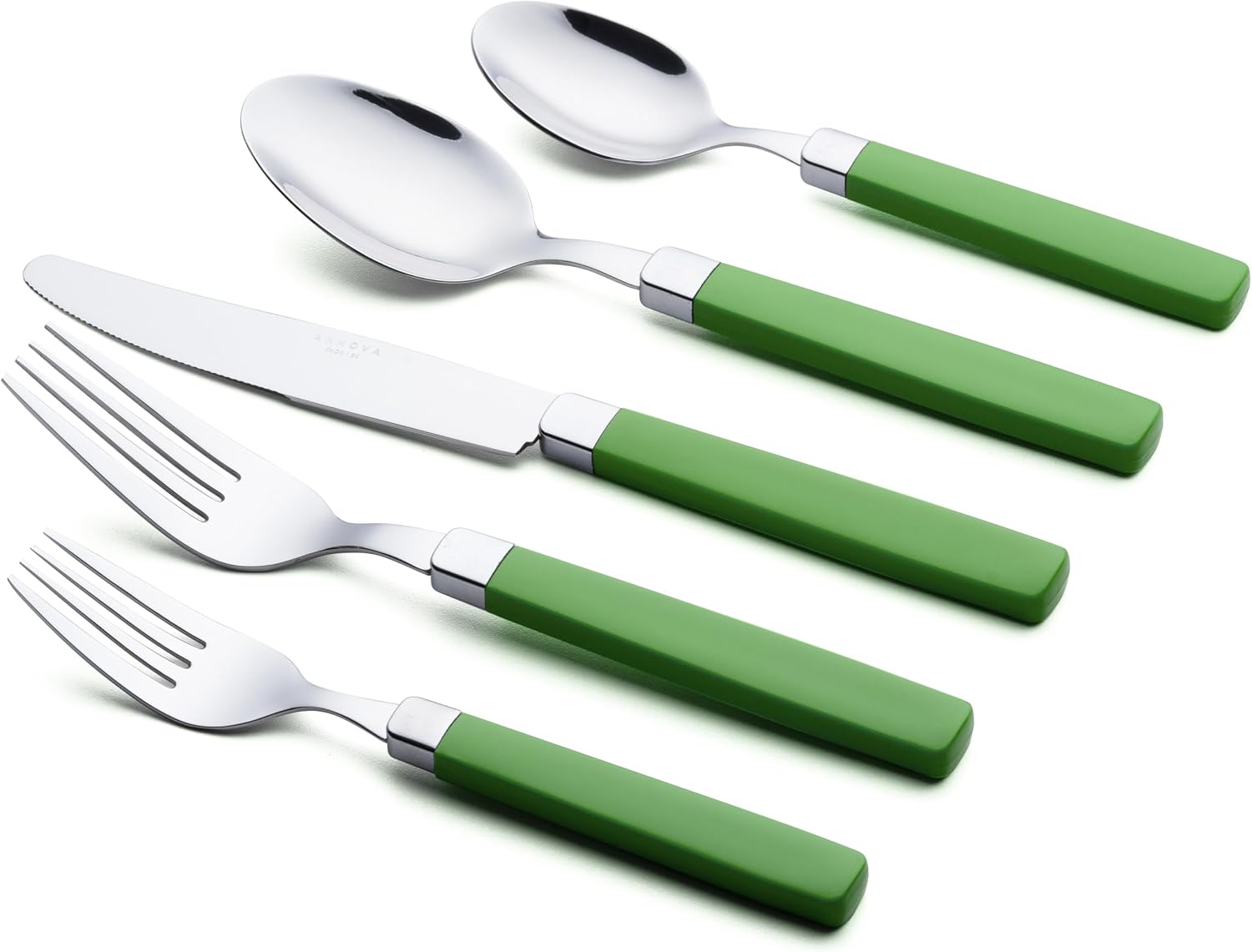 ANNOVA Silverware Set Stainless Steel Colorful Tableware Kitchen Flatware Set Utensils, Includes Dinner Knives, Forks, Spoons