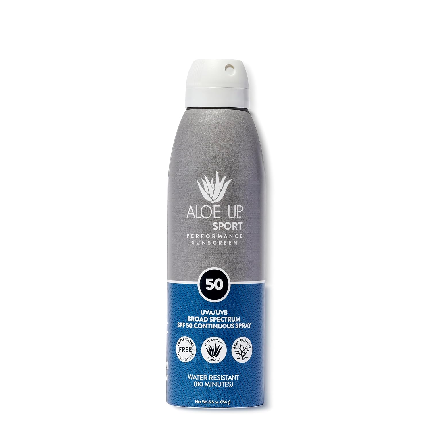 Aloe Up Sport Sunscreen Spray SPF 30, Water Resistant, Non-greasy, 6 oz | Broad-spectrum SPF 30; Water resistant up to 80 min; Non-greasy, With aloe vera gel, fragrance-free