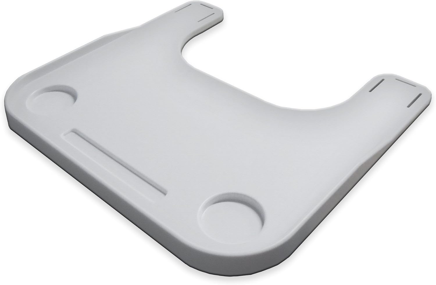 Rehabilitation Advantage Plastic Molded Wheelchair Lap Tray, White, Speckled Gray