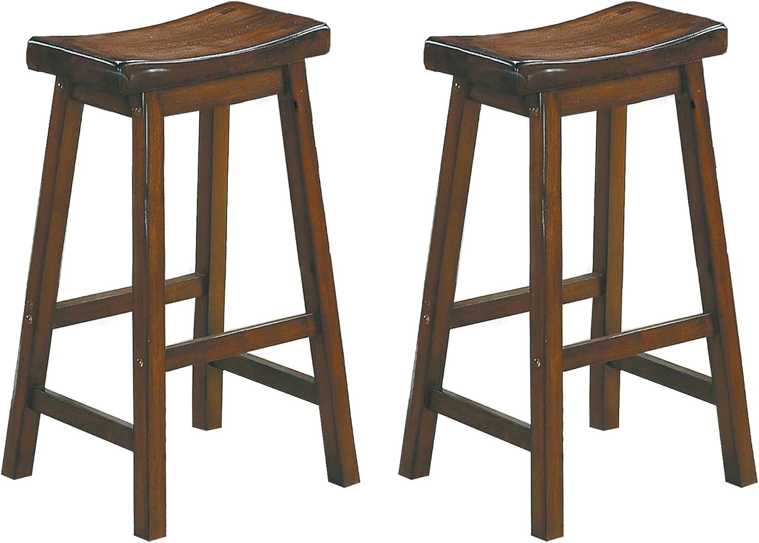 Homelegance Saddleback 24-Inch Height Barstool, Cherry, Set of 2