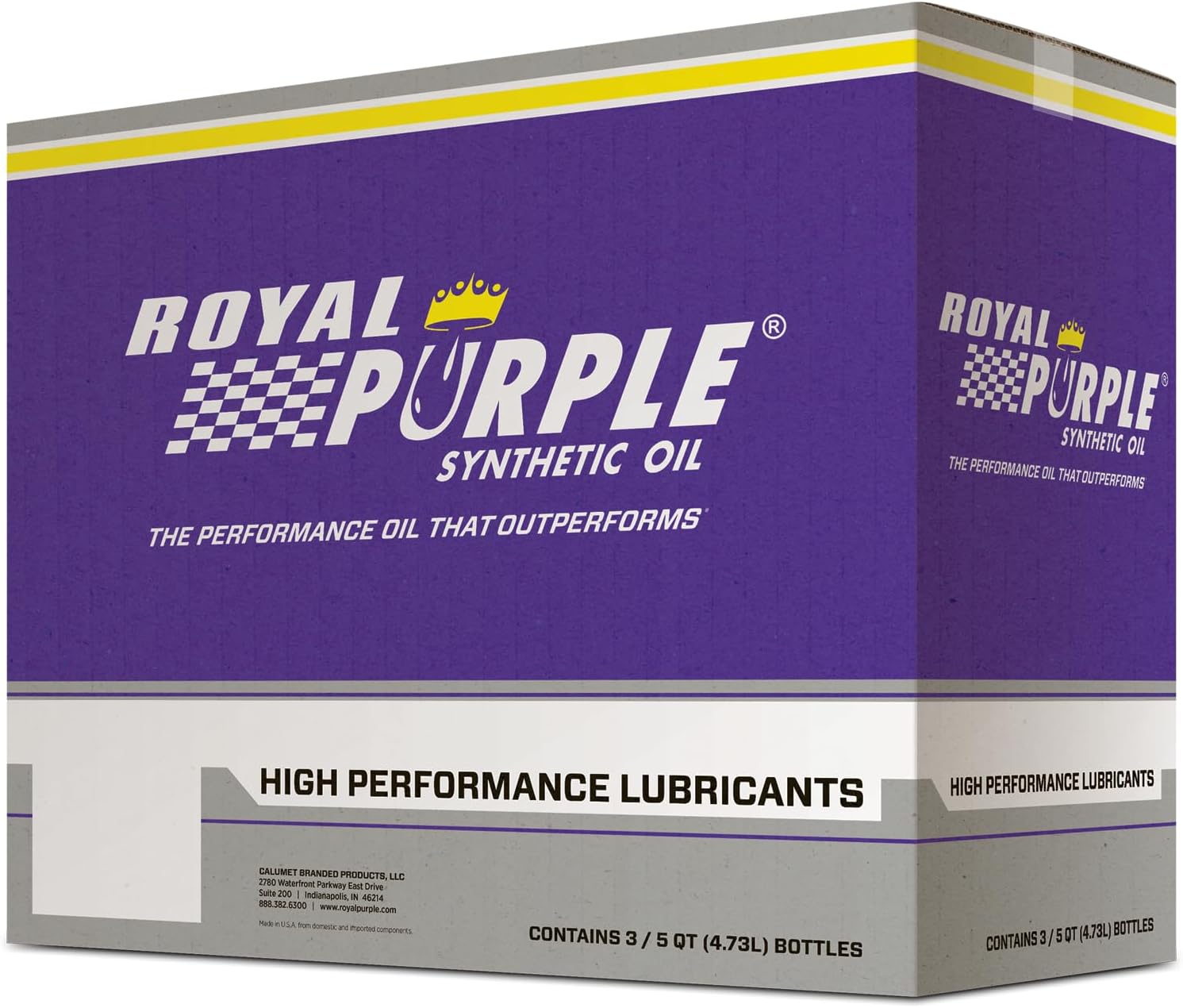 Royal Purple HMX w/Synerlec | High Mileage SAE 5W-20 Premium Synthetic Motor Oil | 5 Quart | SKU: 17518 | Pack of 3