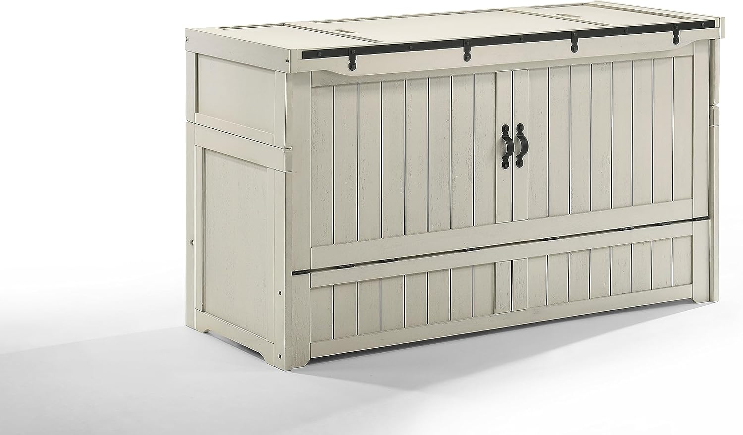 NIGHT & DAY Furniture Murphy Cube Cabinet Bed Pre-Assembled (Cherry, Queen) | Pre-Assembled