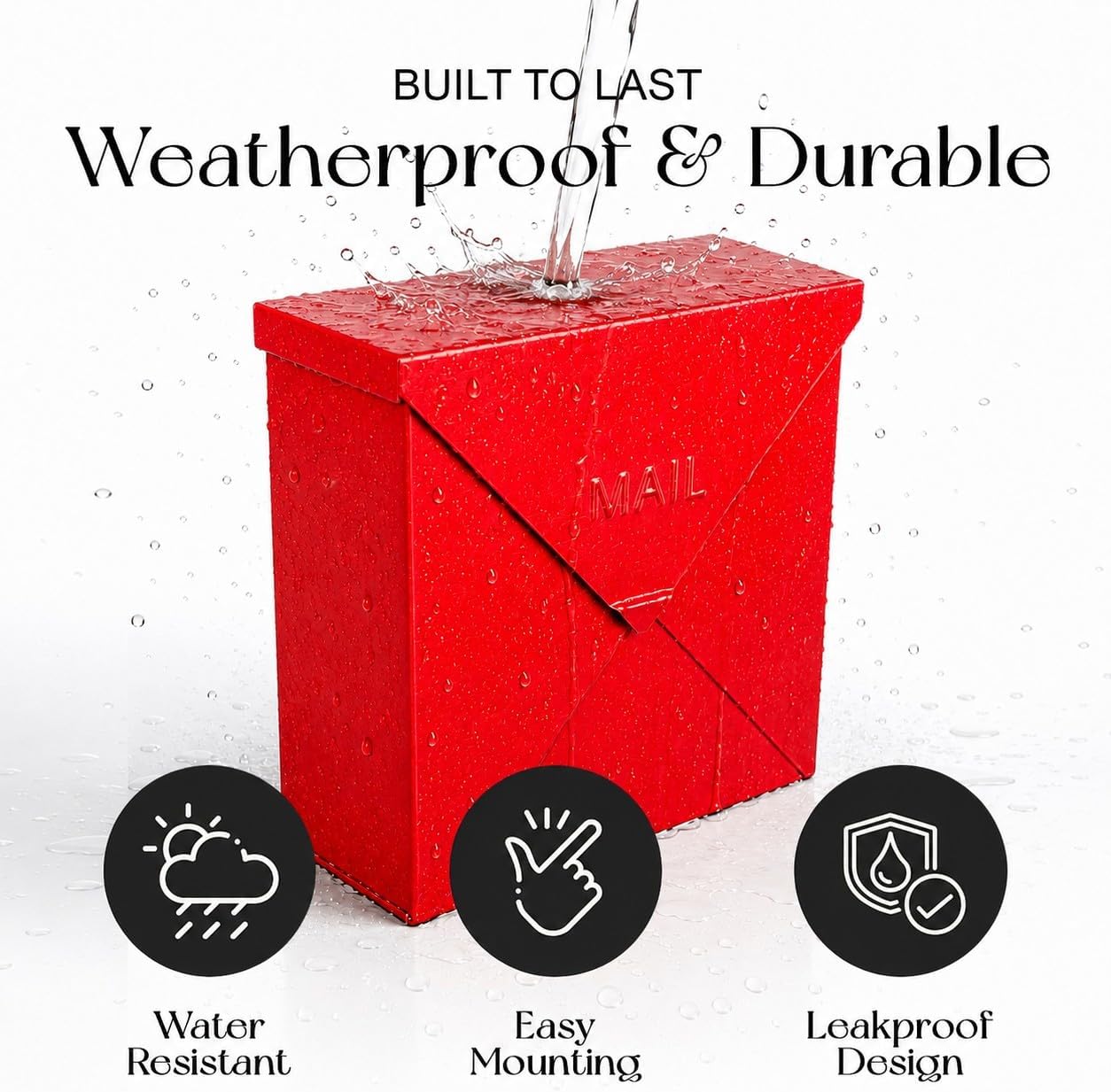 NACH Mailboxes for Outside Wall Mount, 10 x 10 x 4 inch Black Mailbox, Waterproof Mailboxes for Outside - Chicago Style Mail Box