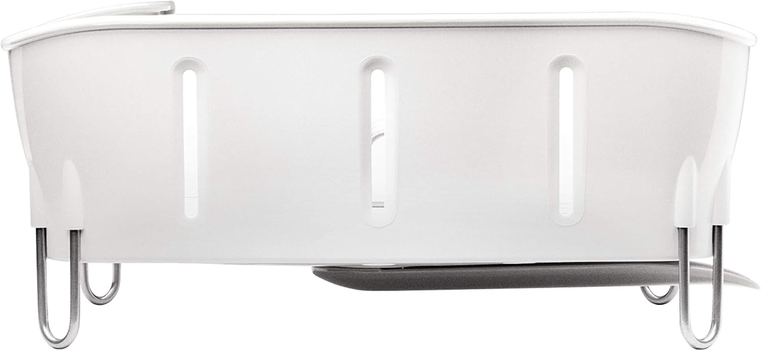 simplehuman Compact Dish Rack, White Plastic
