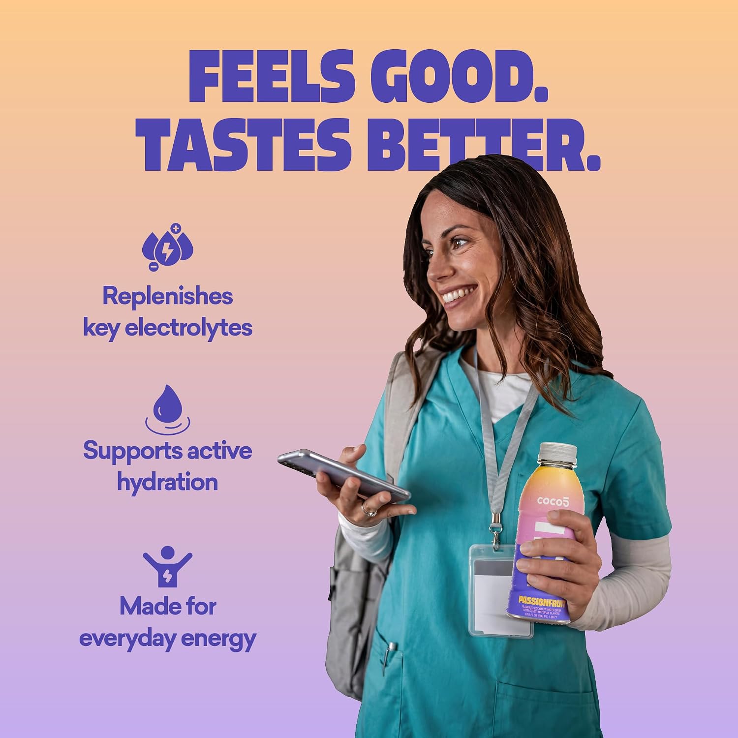 Coco5 Original Coconut Water Natural Electrolyte Sports Drink, 12 Pack | Active hydration. Low sugar, nothing artificial. Potassium, sodium, magnesium, calcium, chloride. 8 real ingredients.