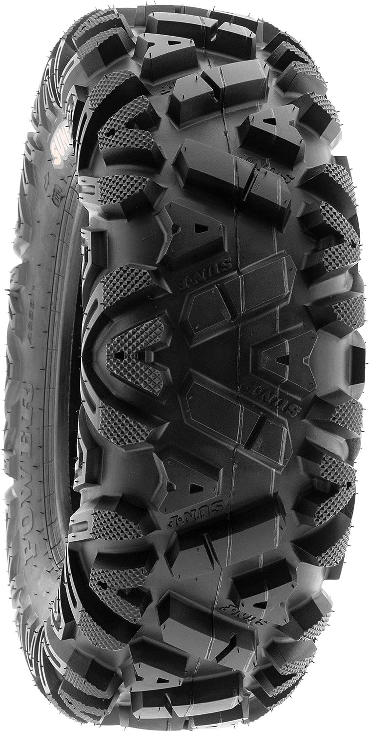 SunF ATV Tires 25x10-12 UTV Tire 25x10x12 All Terrain Off-Road Mud Tires, 6 Ply Tubeless