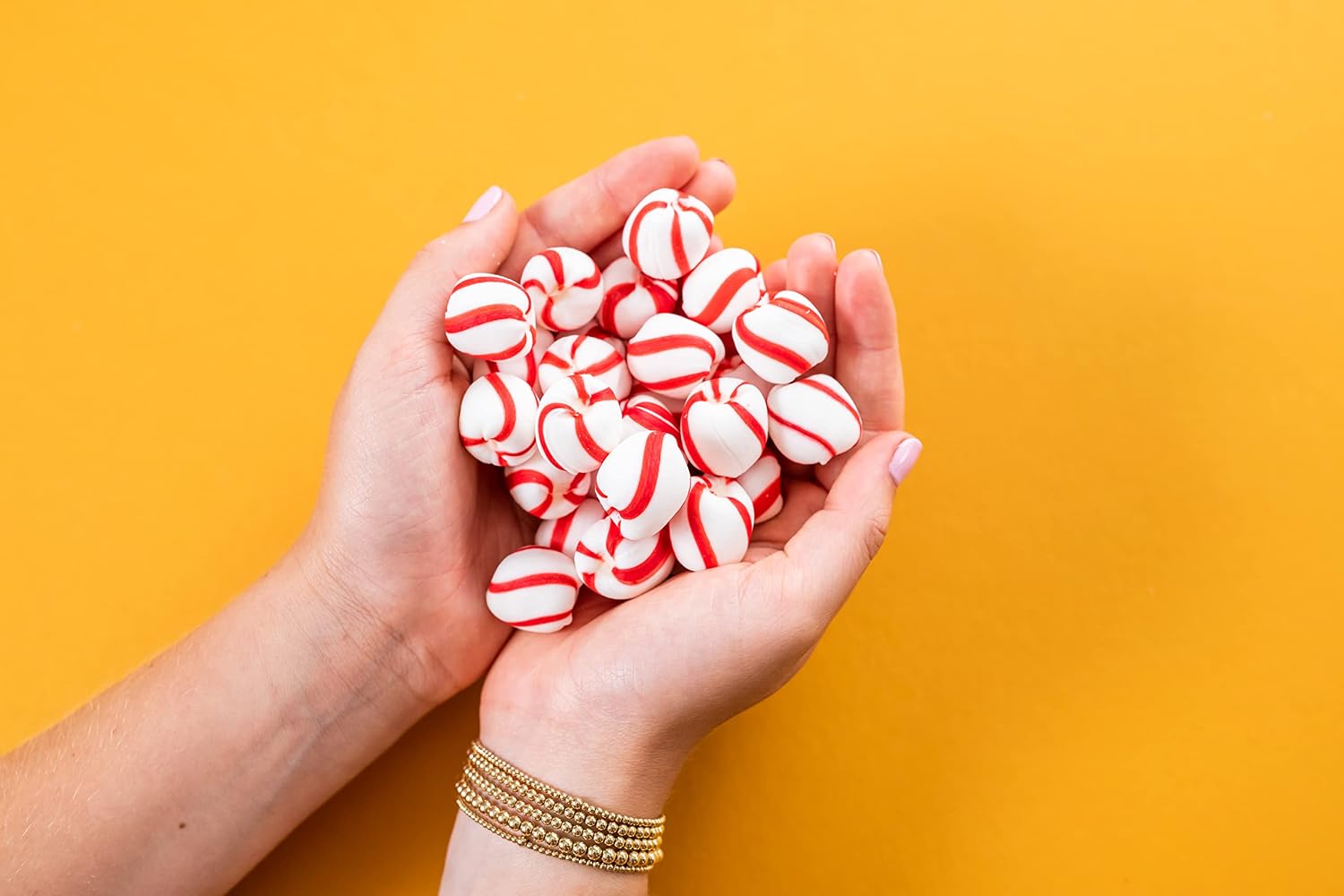 Brach's Sweet Stripes Soft Peppermint Candy, Individually Wrapped, 350 Ct | Melt-away soft peppermint mints, red & white, real peppermint oil, individually wrapped, party, candy dish