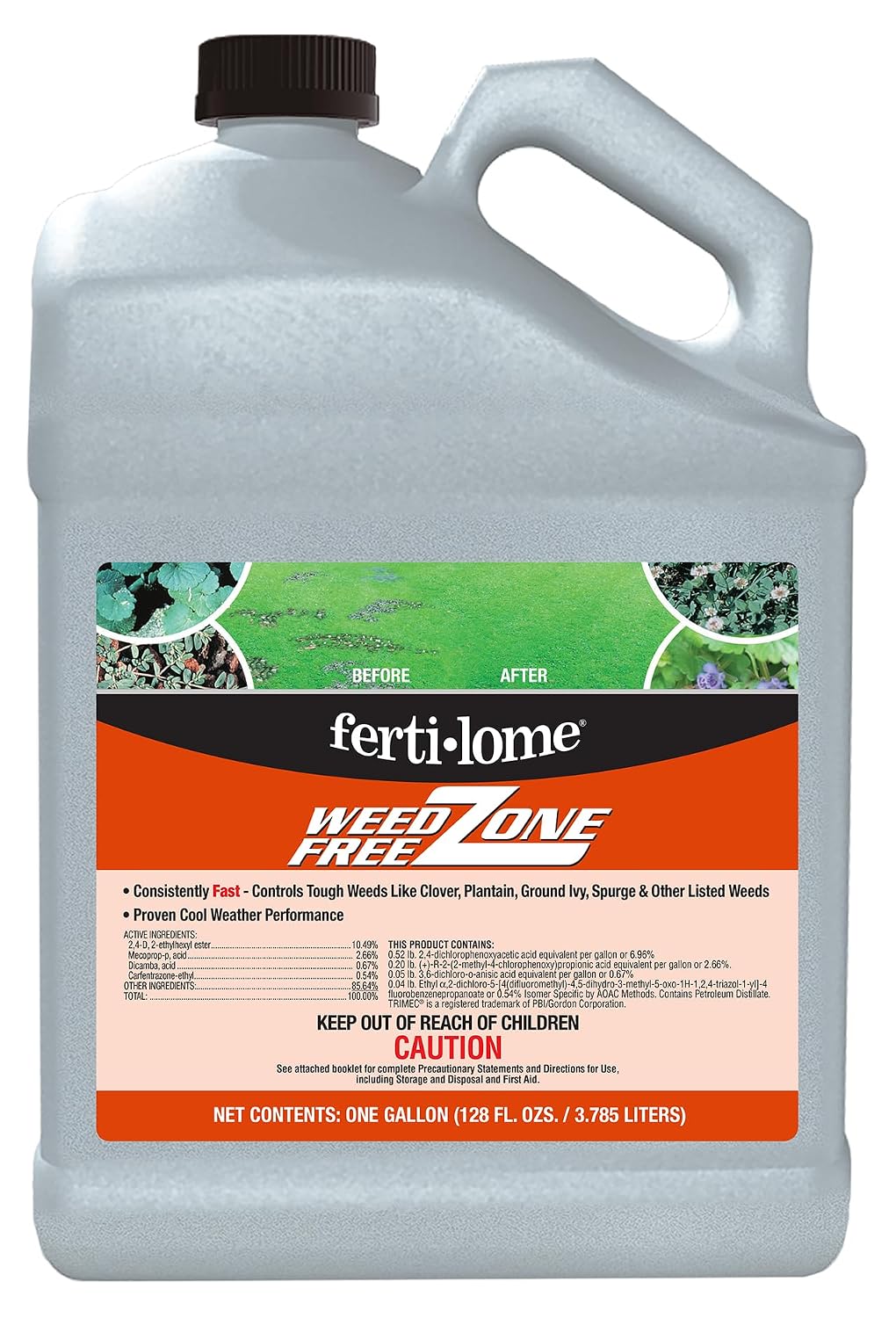 Fertilome (10524) Weed Free Zone Broadleaf Weed Killer Concentrate, 16 oz | Triclopyr + Clopyralid formula - Kills 80+ tough broadleaf weeds in cool & warm turfgrass - Home lawn owners