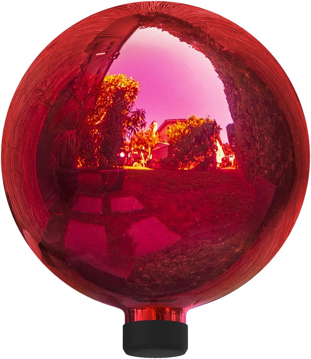 Alpine Corporation | 10" Indoor/Outdoor Glass Gazing Globe — Festive Garden & Yard Décor Accent — Blue