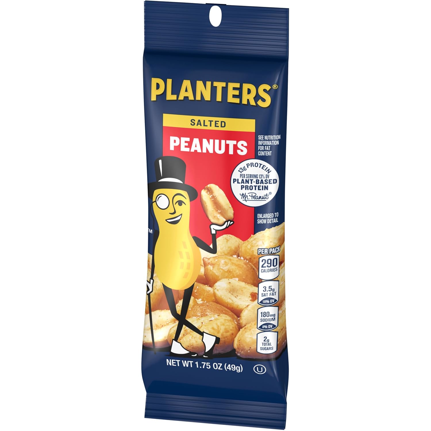 PLANTERS Salted Peanuts, Plant Based Protein Snacks, 2.19lbs (1 Ct)