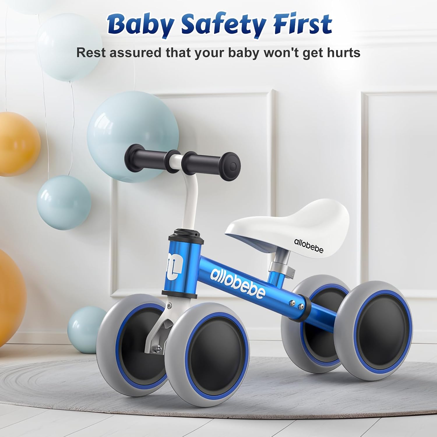 Baby Balance Bike, Cute Toddler Bikes 12-36 Months Gifts for 1 Year Old Girl Bike to Train Baby from Standing to Running with Adjustable Seat Silent & Soft 3 Wheels