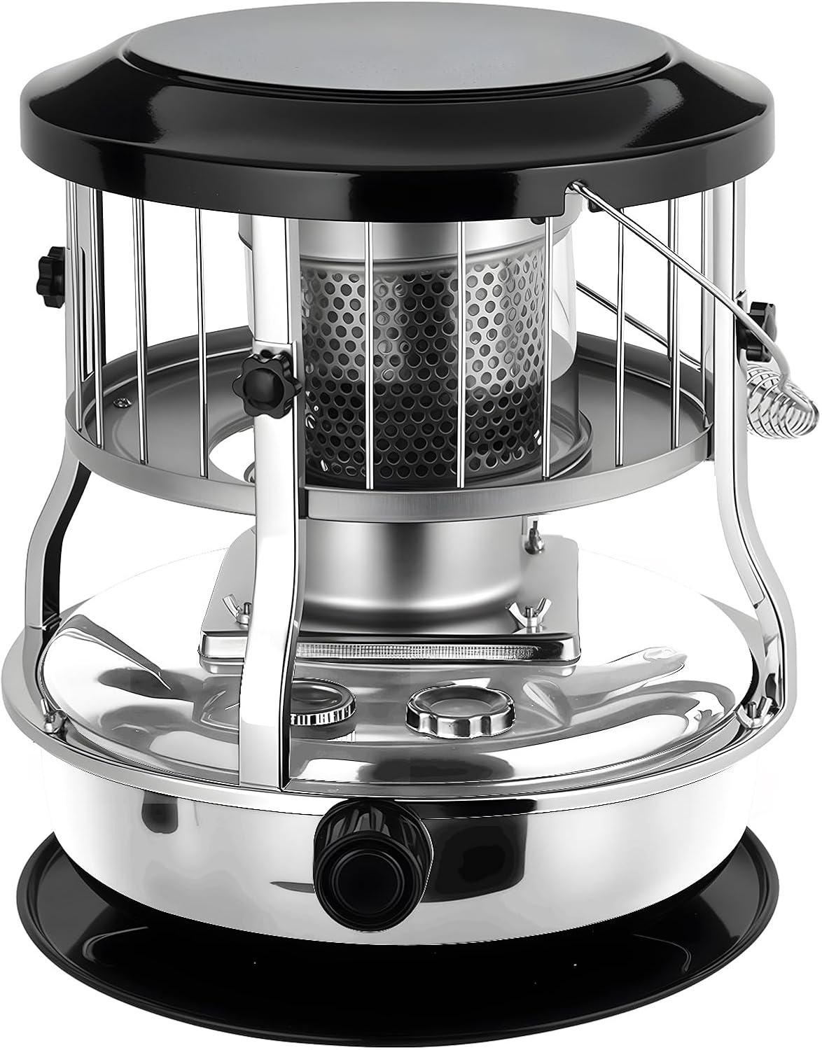 2-in-1 Kerosene Heater 9000 BTU, 4.5L Stainless Steel Kerosene Stove with 16-21H Burn Time, No Electricity Required Portable Radiant Heater, Adjustable Height Handle for Indoor Outdoor Camping Huntin