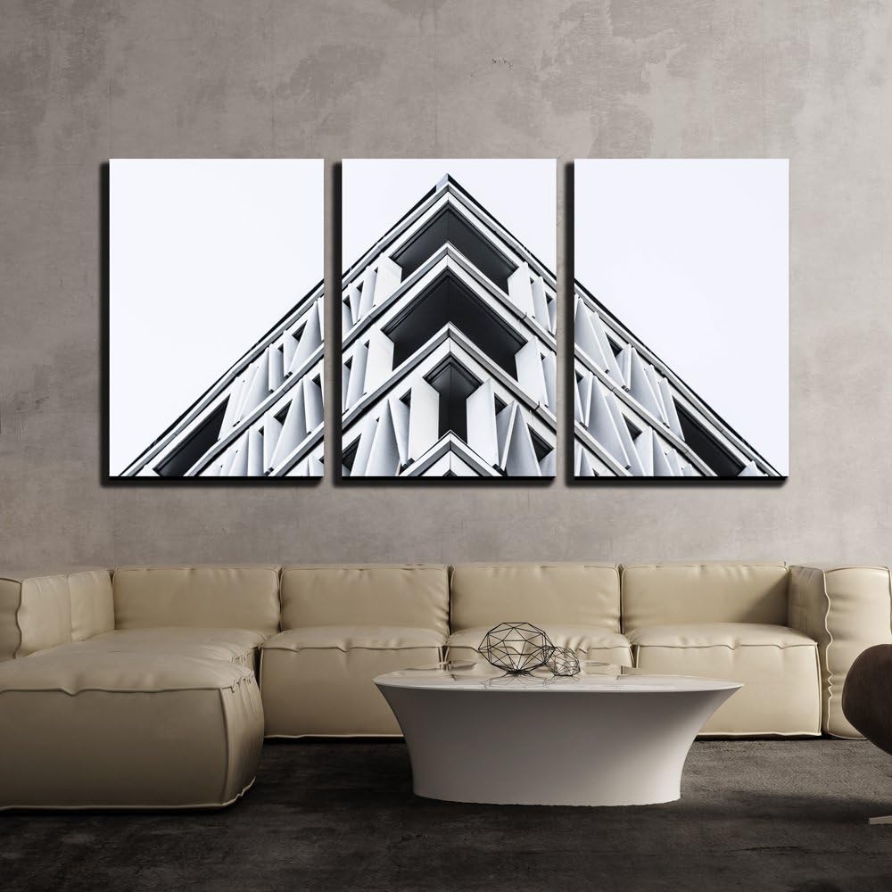 wall26 - 3 Piece Canvas Wall Art - Blue Ocean Waves - Modern Home Art Stretched and Framed Ready to Hang - 16"x24"x3 Panels