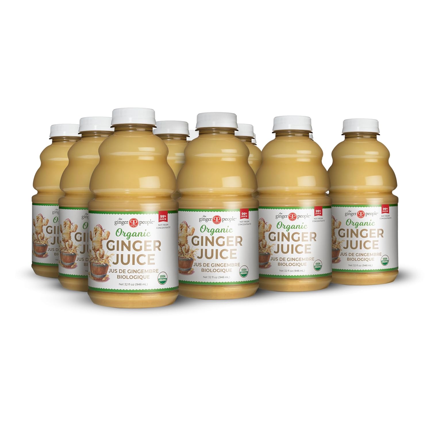 Organic Turmeric Juice, 99% Pure Turmeric Juice by The Ginger People – Drug Free Support, Non-GMO, Premium Quality, 32 Fl oz Bottle (Pack of 1)