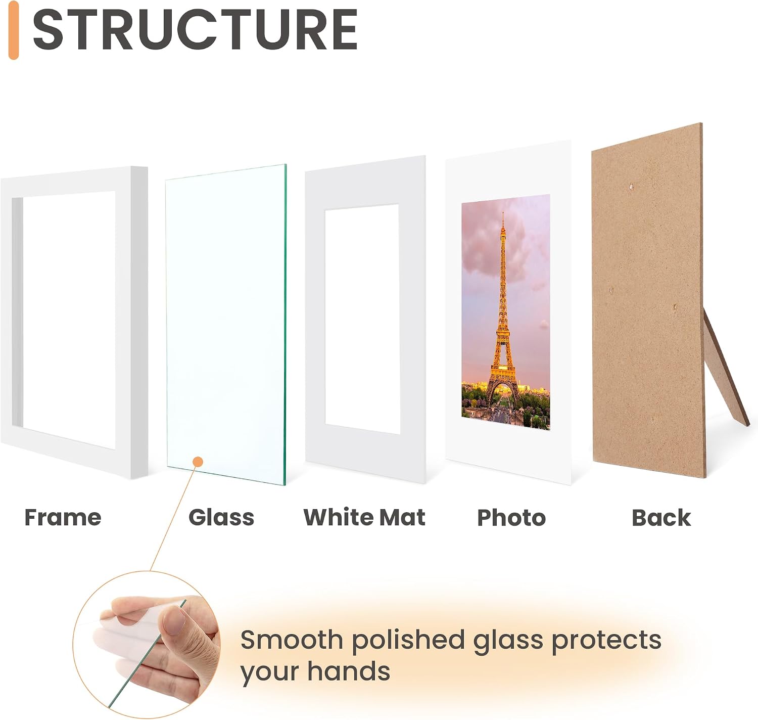 upsimples 12x12 Picture Frame, Gallery Glass Poster Frames Set of 3, Black