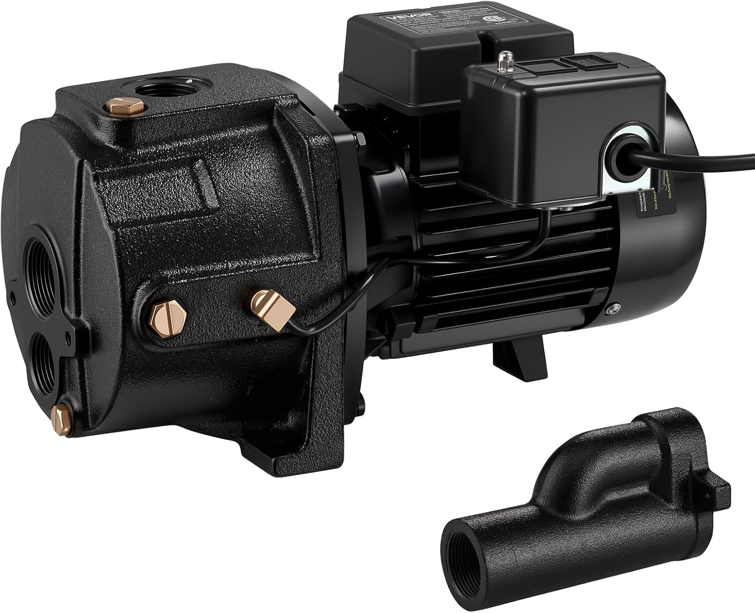VEVOR 1/2 HP Shallow Well Jet Pump, AC 115/230 Volt, 790 GPH Dual Voltage Cast Iron Well Jet Pump, with 147 ft Max Head Lift, Automatic Pressure Switch, for Garden Irrigation Lawn Sprinkler System