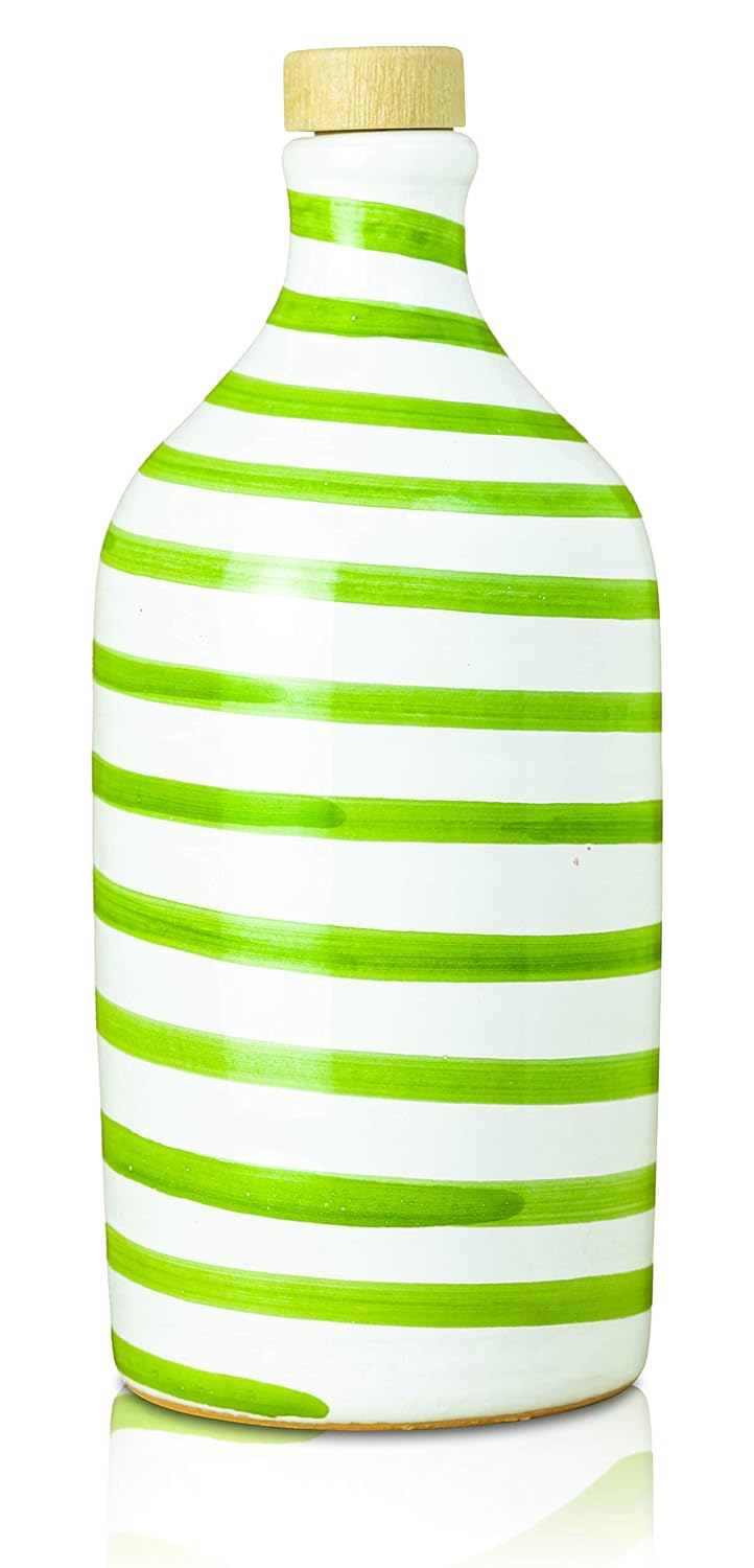 Antico Frantoio Muraglia | Premium Italian Extra Virgin Olive Oil | First Cold Pressed Gourmet EVOO | RAINBOW Arcobaleno Collectible Handmade Ceramic Bottle | 16.9 Fl.oz (500 ml)