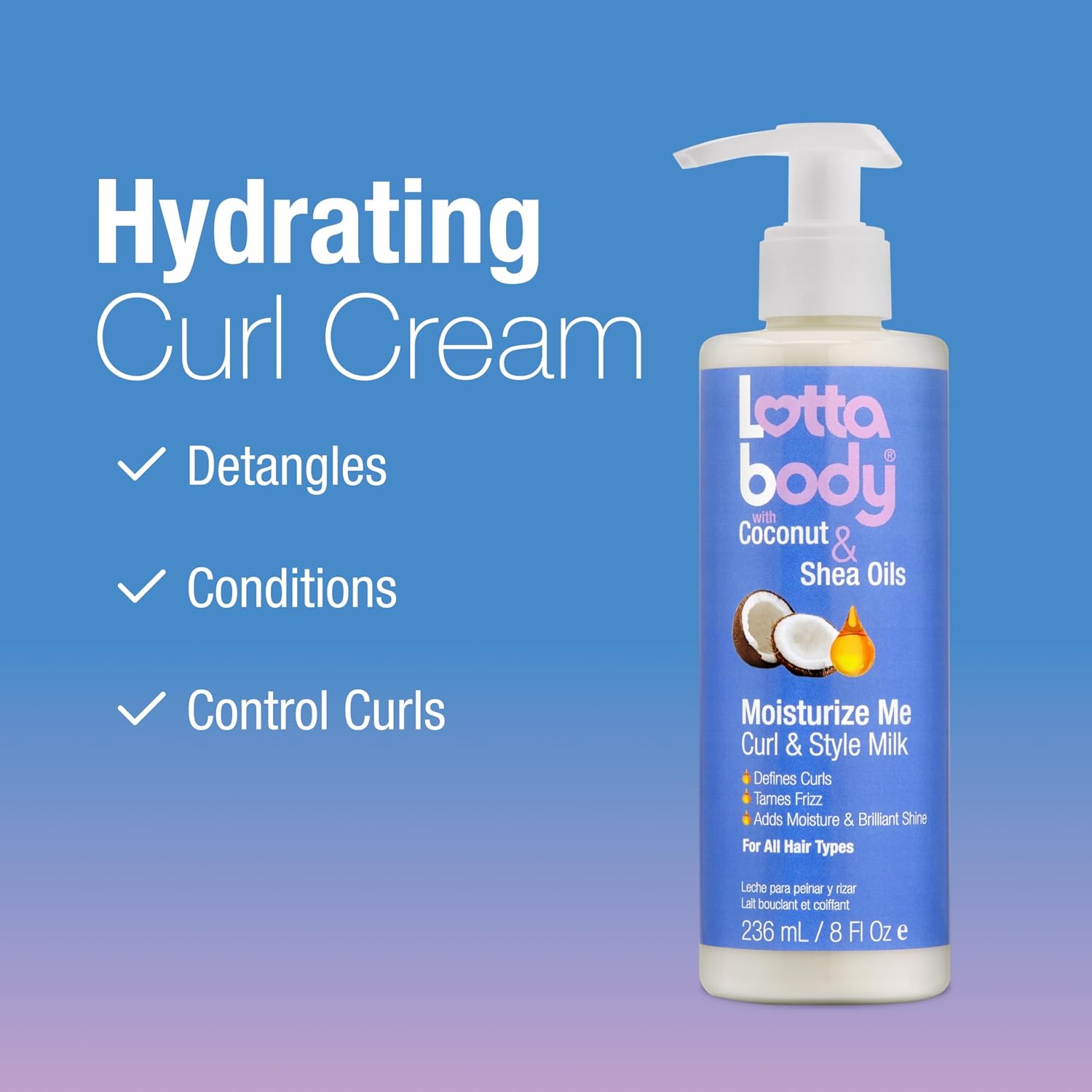 Lottabody Moisturize Me Curl and Style Milk with Coconut & Shea Oils