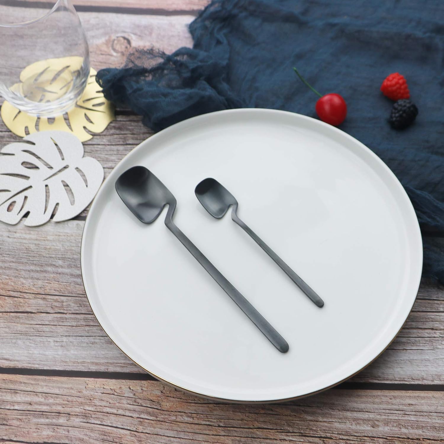 JASHII Silverware Set Satin Finish 24-Piece Stainless Steel Flatware Set Kitchen Utensil Set Service for 6 Tableware Cutlery Set Dishwasher Safe