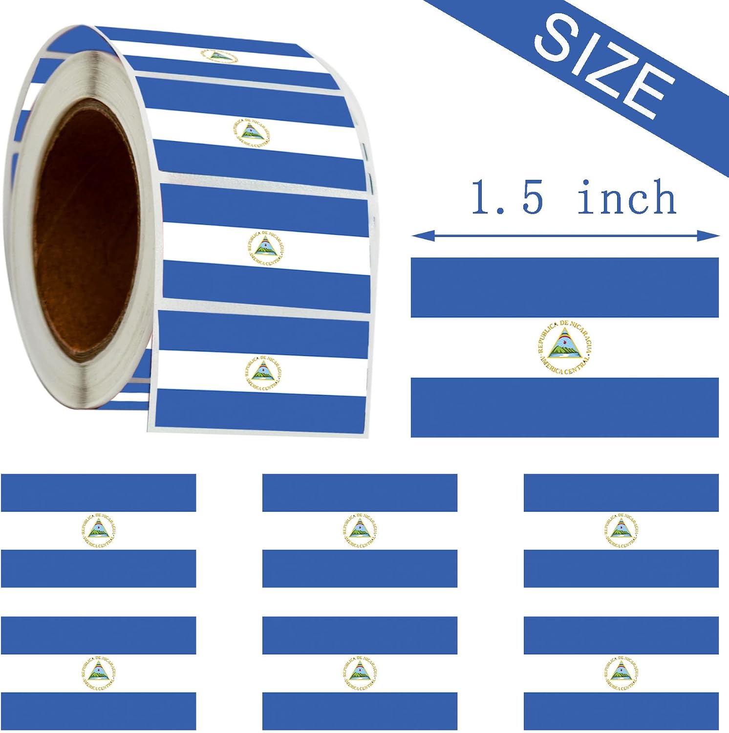500 Pieces Nicaragua Flag Stickers Countries Flag Nicaraguans Birthday Theme Party Supplies Favors Decorations Containers Letter DIY Labels Sports