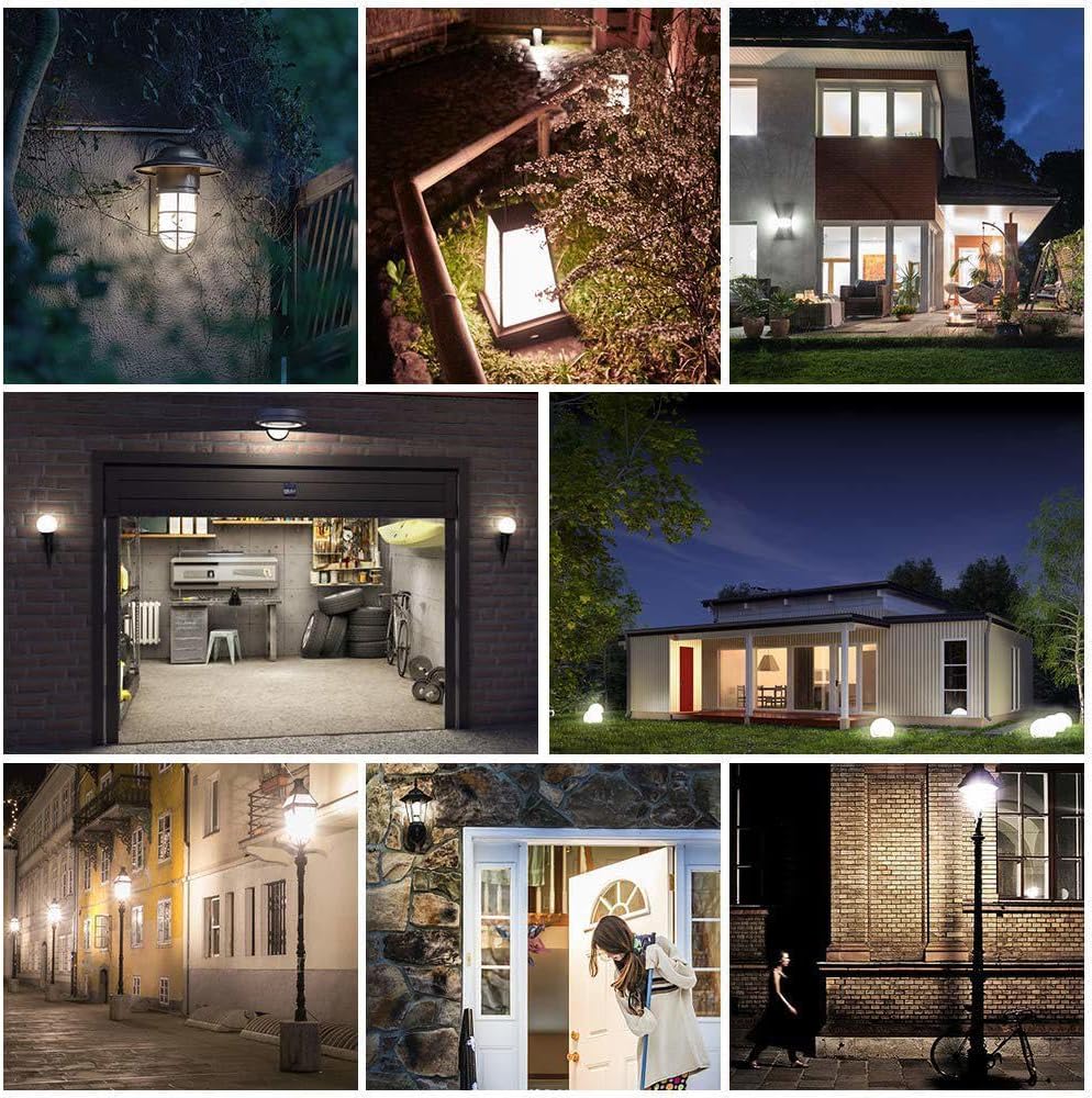 Energetic 4-Pack Dusk to Dawn LED Outdoor Light Bulb, 60 Watt Equivalent(6W), 800LM, Warm White 3000K, E26 Base
