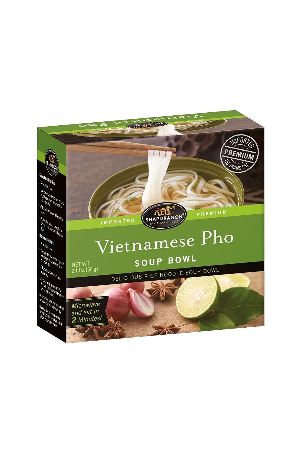 Snapdragon Vietnamese Pho Rice Noodle Soup Bowl, 2.1-Ounce Boxes (Pack of 12)12