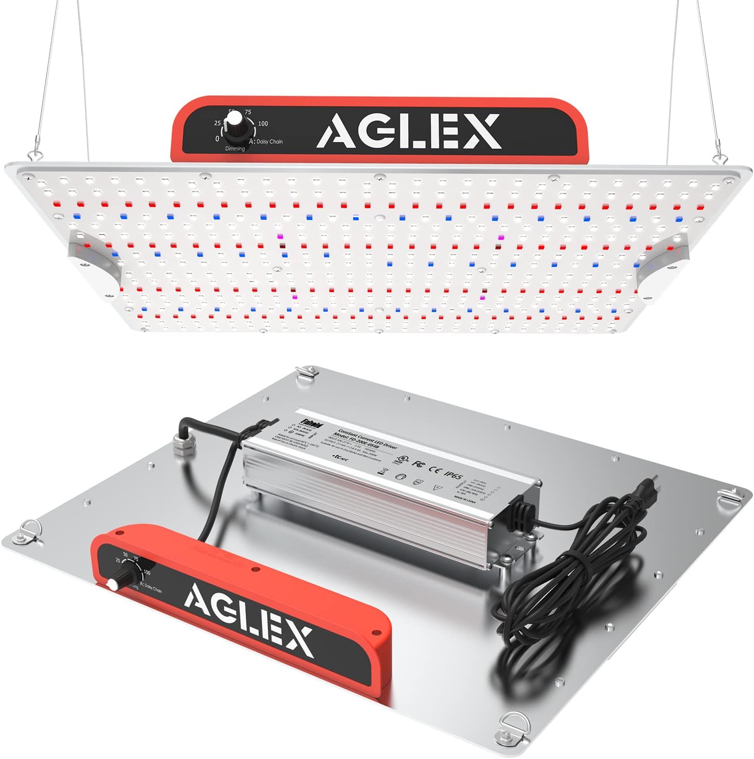 AGLEX K1000 LED Grow Light, Grow Light with Daisy Chain & Dimmable, Full Spectrum Plant Grow Lights for Hydroponic Indoor Plants Seeding
