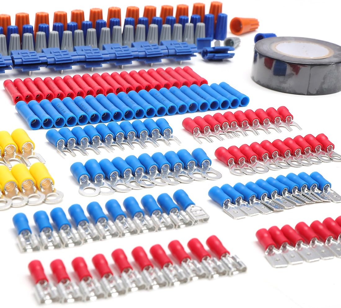 WORKPRO Crimping Tool Kit with 582PCS Heat Shrink Wire Connectors | Electrical Wire Terminals for AWG 22-10, 3-in-1 Wire Strippers Cutters & Crimpers