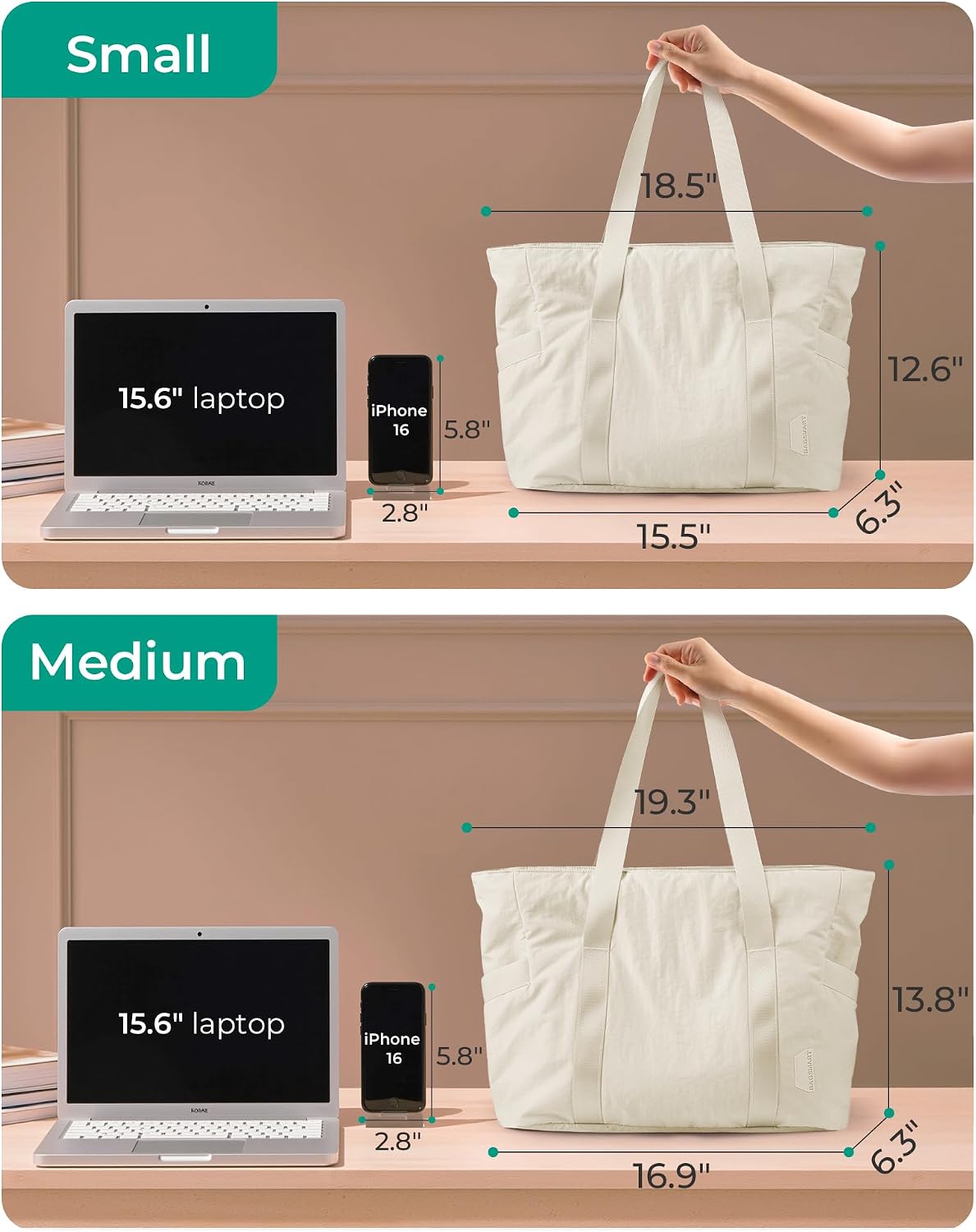 BAGSMART Gym Tote Bag for Women, 24L/28L Travel Tote Yoga Mat Bag