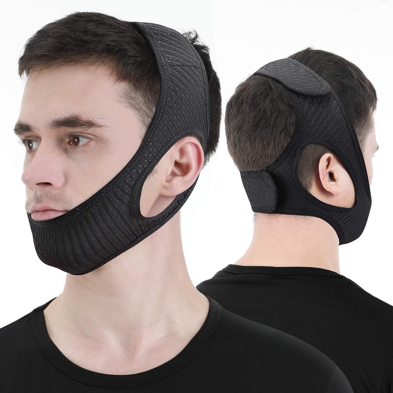 Vosaro Anti Snoring Chin Strap for Men & Women, Black