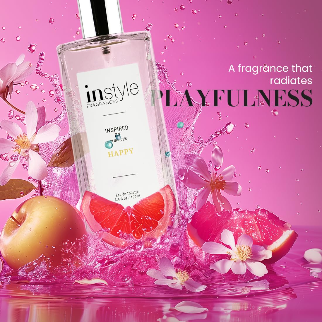 Instyle Fragrances | Inspired by Ralph Lauren's Romance | Women’s Eau de Toilette | Vegan, Paraben Free, Phthalate Free | Never Tested on Animals | 3.4 Fluid Ounces