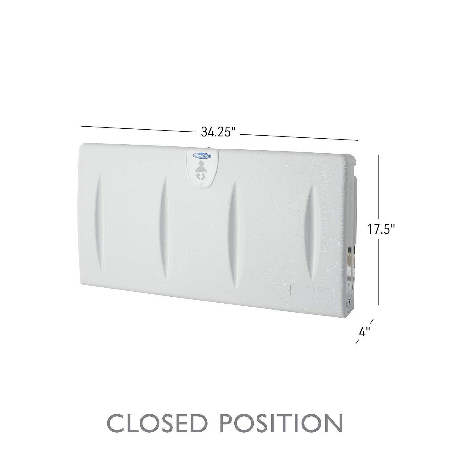 SafetyCraft Horizontal Wall-Mounted Baby Diaper Changing Station - Easy to Clean