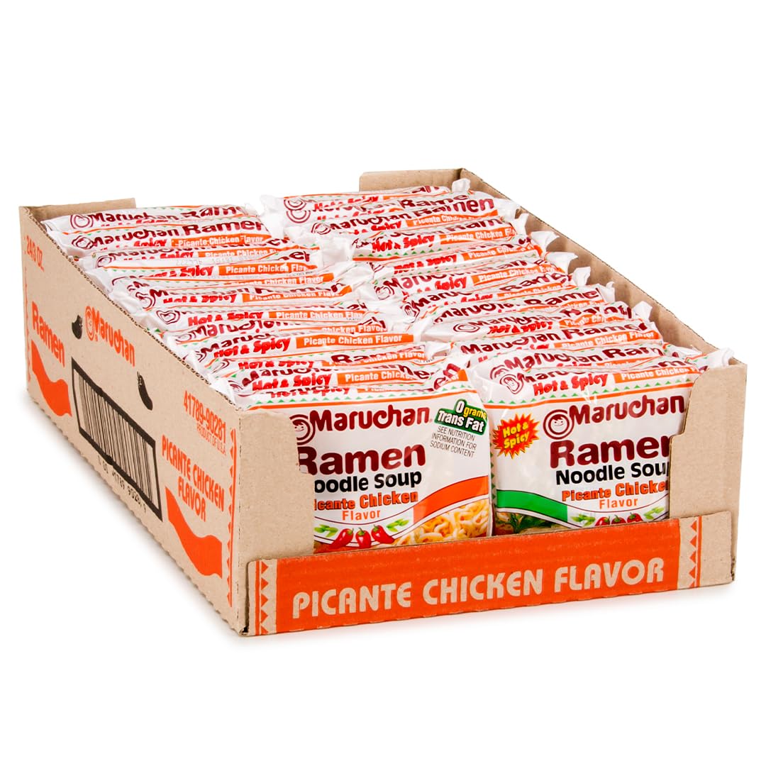 Maruchan Ramen Noodle Soup, Pork Flavor – Japanese-Style Instant Noodles, Quick & Easy Meal for Kids, Students & Busy Families – 3 Oz. (24 Pack)