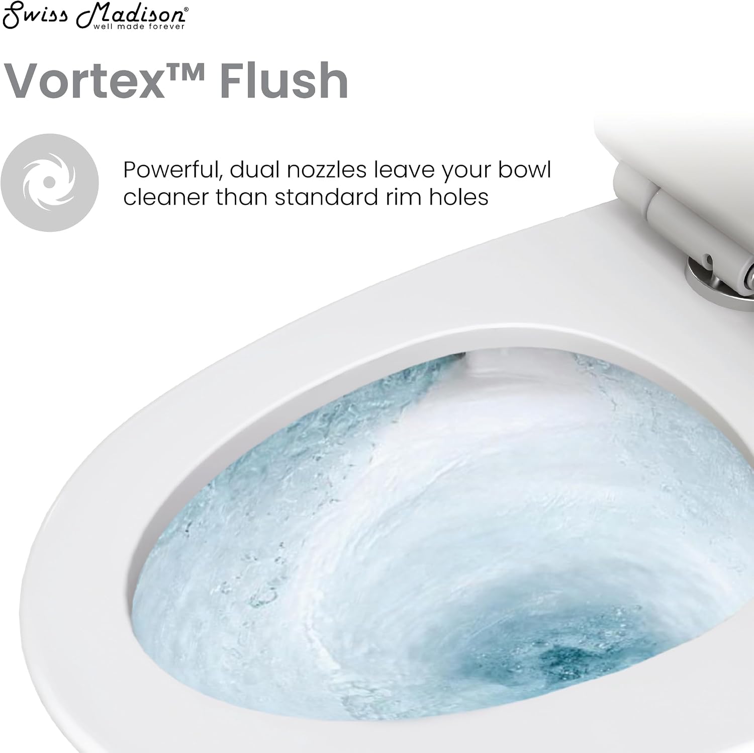 Swiss Madison SM-1T123 Virage One Piece Toilet, Modern Toilets For Bathrooms, ADA Toilet, Elongated Left Side Flush Handle Toilet 1.28 GPF