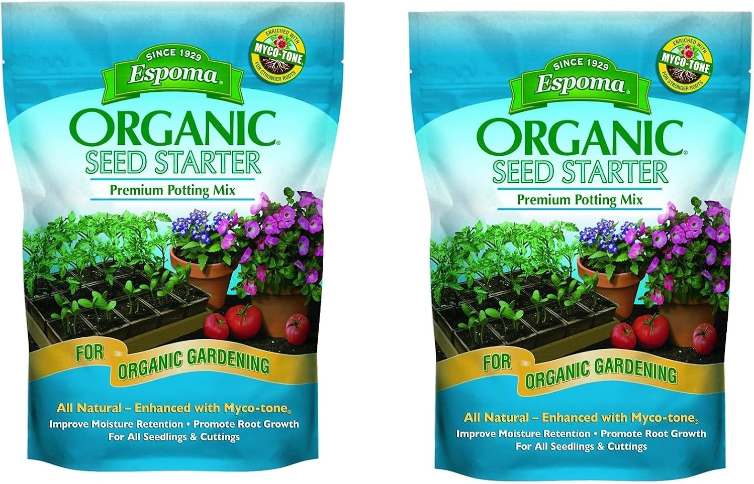 Espoma Organic Seed Starter Premium Potting Soil Mix - All Natural & Organic Seed Starting Mix with Mycorrhizae. for Organic Gardening, 8 qt