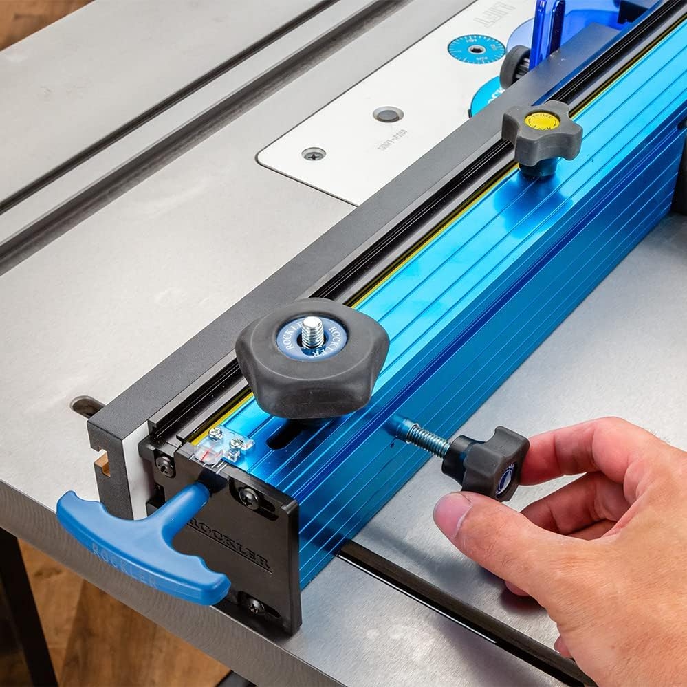 Router Table Fence – w/Micro-Adjustment Knob – Set Includes Router Fence Dust Port, Bit Guard, MDF Fences, Joinery Bars