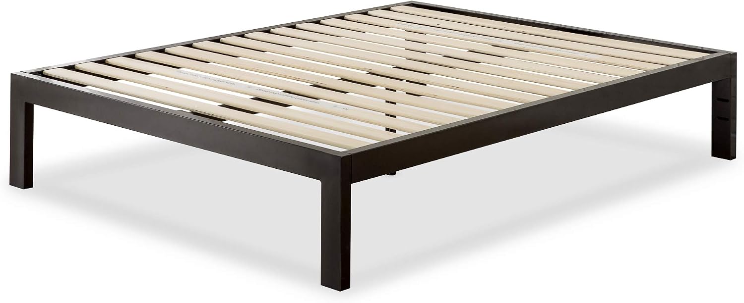 ZINUS Lorrick Metal Platform Bed Frame, Mattress Foundation, Easy, Bolt Free Assembly, Queen, Black