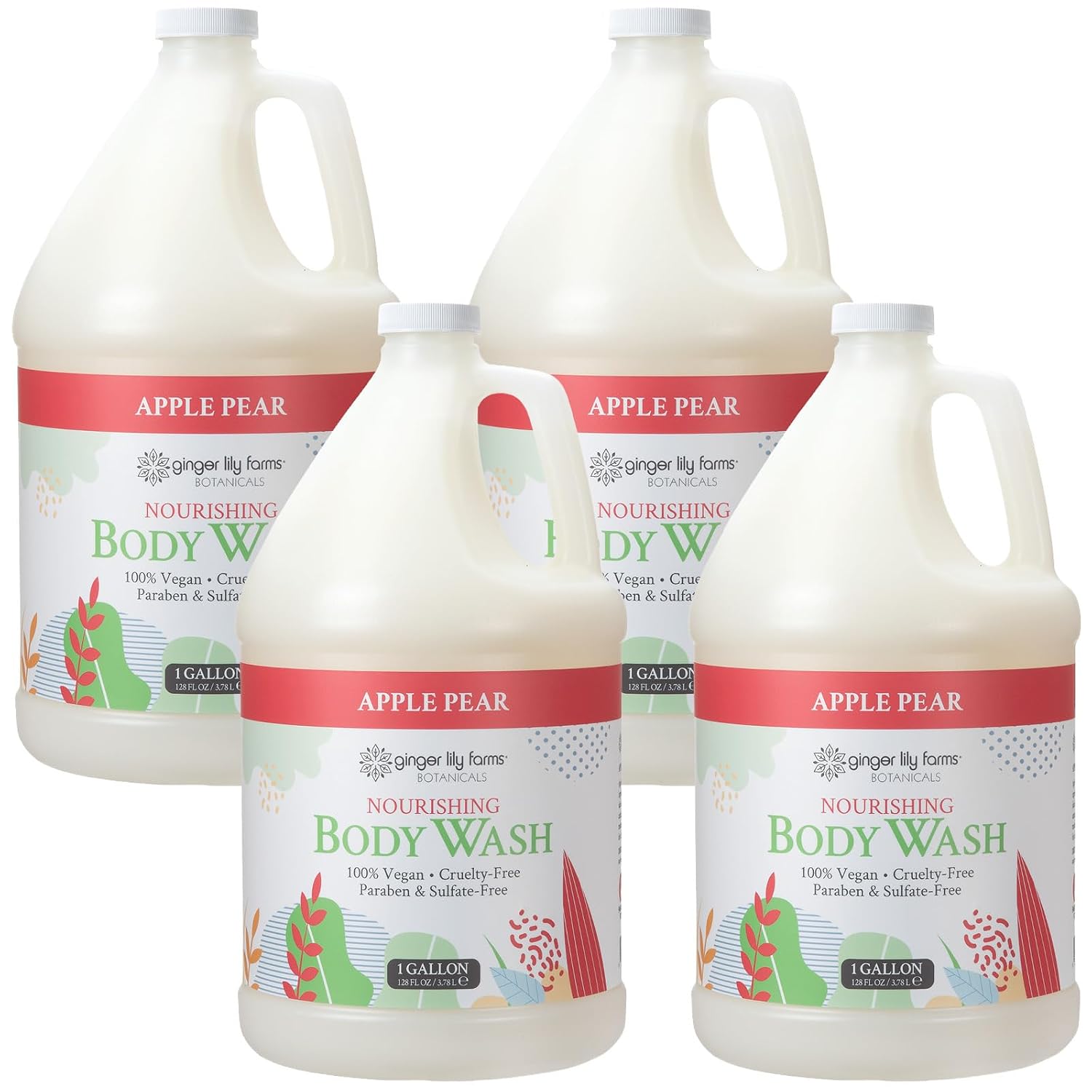 Ginger Lily Farms 1 gal Nourishing Body Wash, Citrus Blend Scent | for Hands, Body & Hair, Moisturizing Wash, Salon Wash, Spa Cleanser, Salon & Spa Essentials, Manicure & Pedicure Supplies