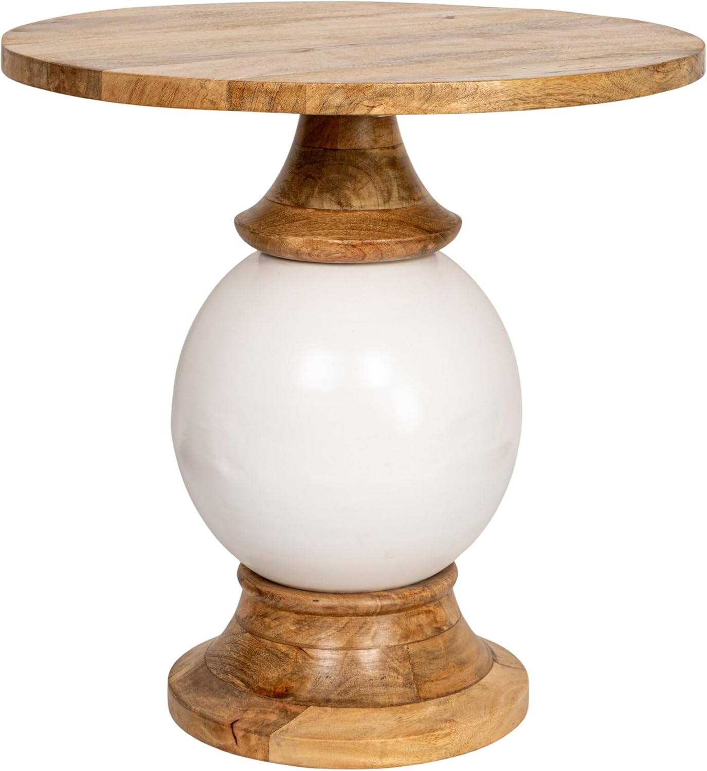 Creative Co-Op Mango Wood & Metal Round Pedestal Table