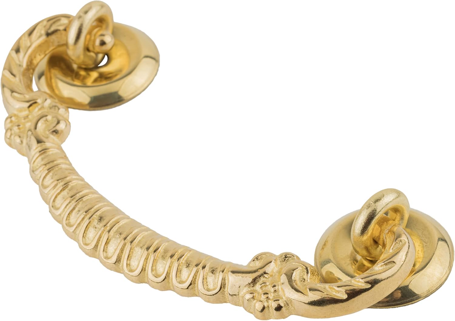 Ornate Heavy Solid Brass Drawer Bail Pull | Centers: 3" | Handle for Antique Cabinet Door, Dresser Drawer