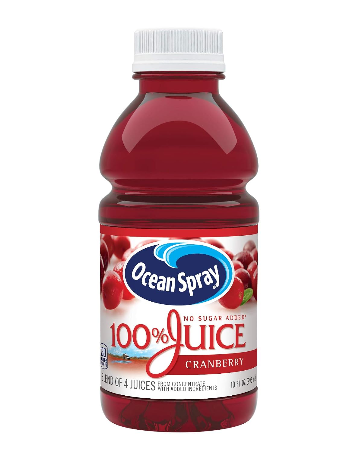 Ocean Spray 100% Juice, Cranberry Juice, 10 Ounce Bottle (Pack of 6)