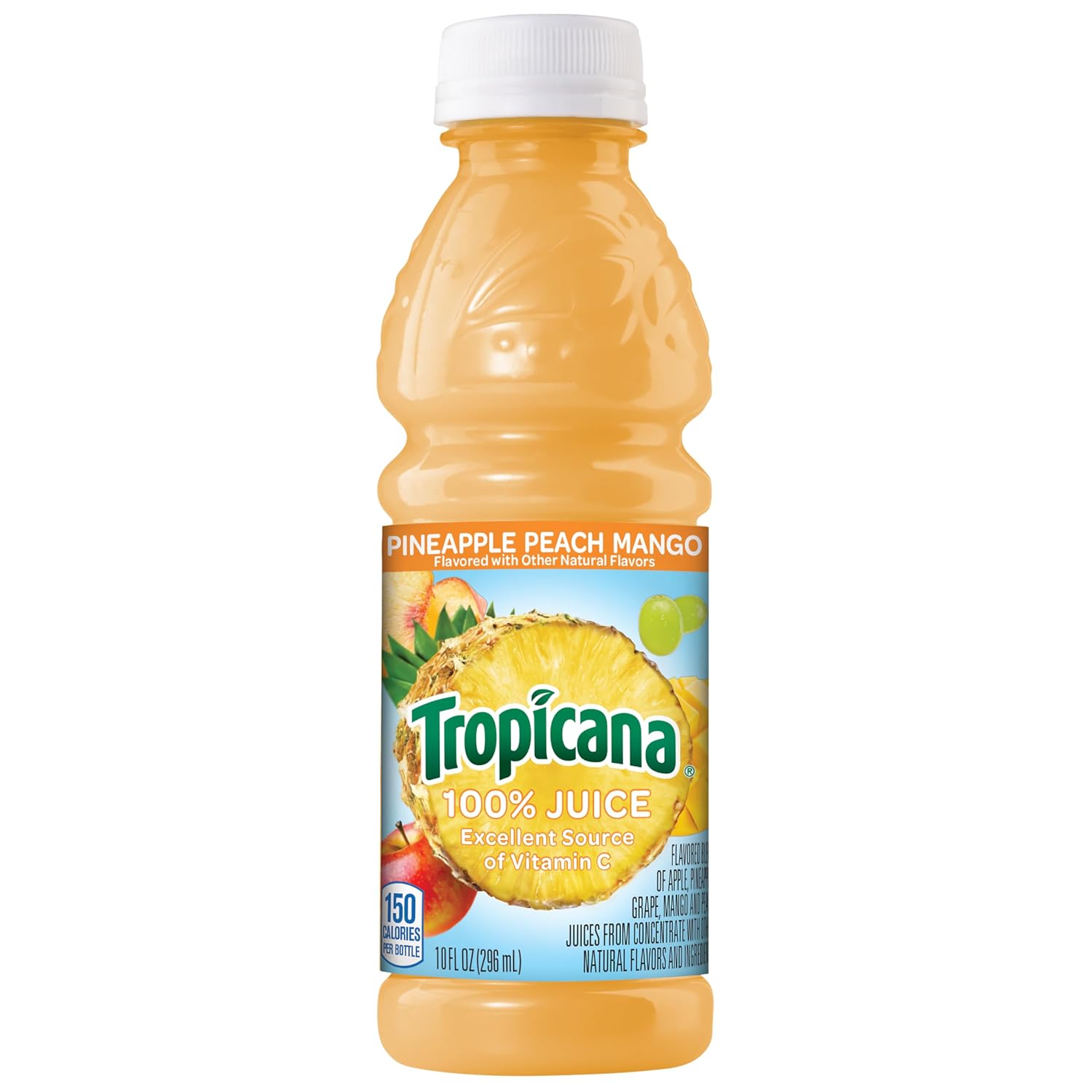 Tropicana Pineapple Peach Mango 100% Juice, 24-pack, 10 fl oz bottles