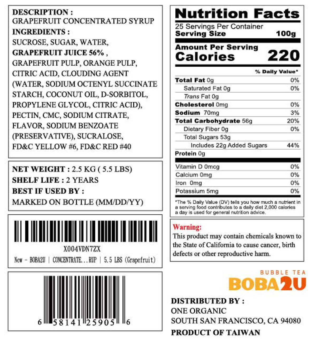 BOBA2U | CONCENTRATED SYRUP | 5.5 LBS (PASSION FRUIT)