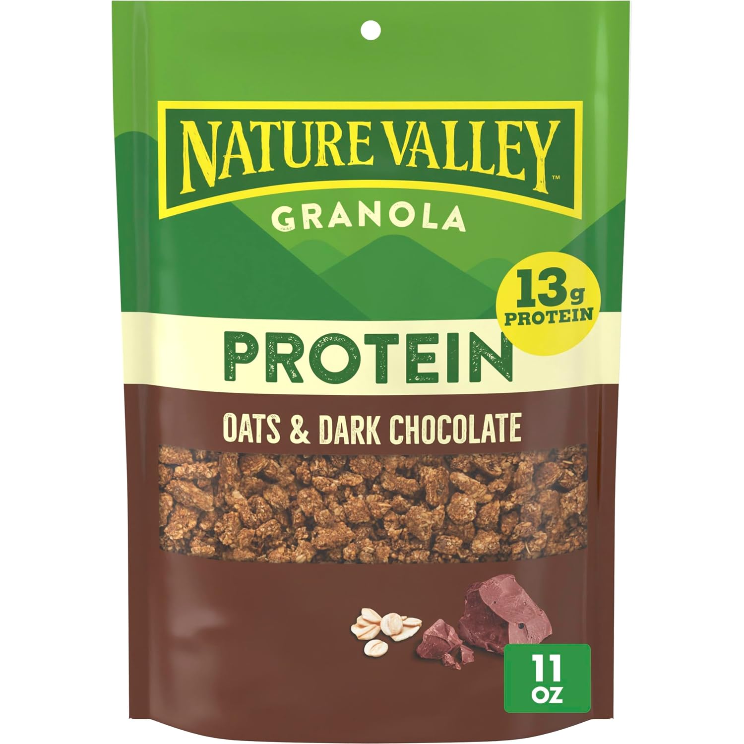 Nature Valley Oats & Honey Protein Granola, Resealable Pouch, 11 oz | 13g Protein & 33g Whole Grain per Serving, Good Source of Fiber, No Artificial Flavors or Colors