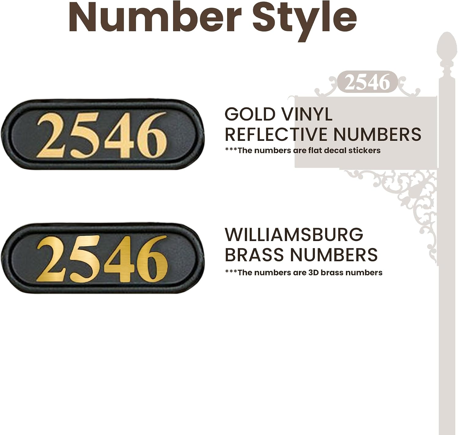Charleston Black Mailbox System (Standard) | Cast aluminum curbside mailbox post kit features a standard black mailbox, custom address plate