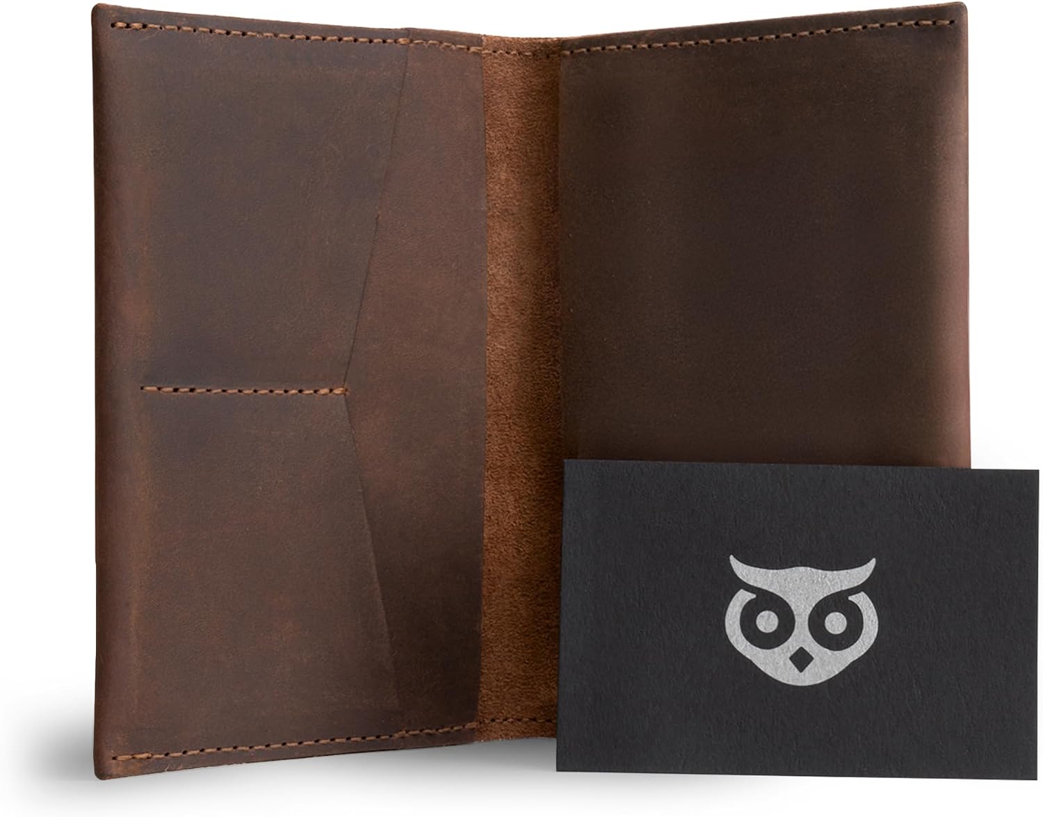 Hide & Drink, Passport and Card Organizer, Holds Up to 6 Cards Plus Folded Bills, Travel Essentials Sleeve Case, Full Grain Leather, Handmade